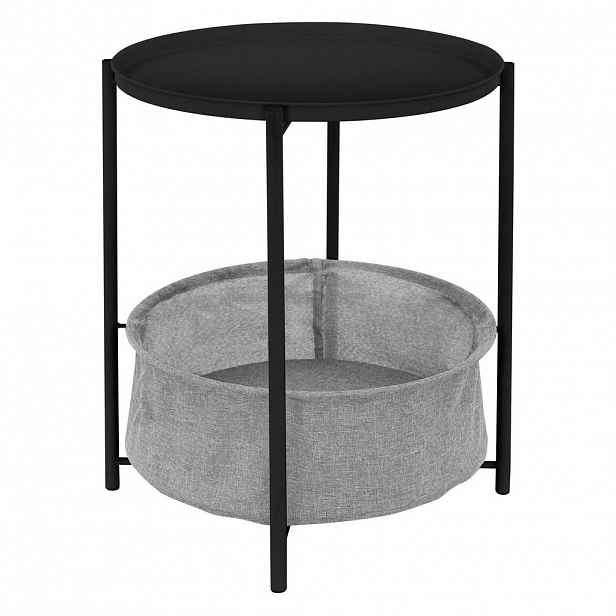 ML-DESIGN ODKLÁDACÍ STOLEK kulatý Ø46 x 51 cm černý z kovu