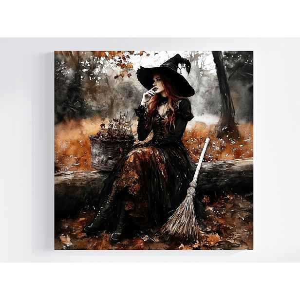 Obraz Na Plátně Canvas Portrét Čarodějnice Zahrada Podzim 50x50