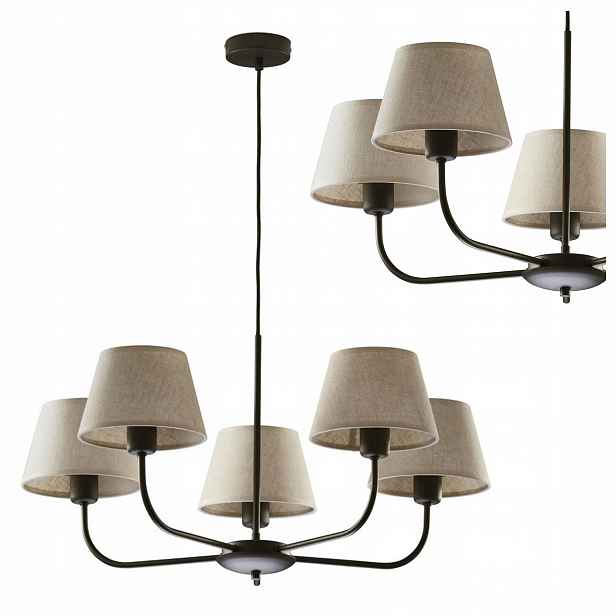 Závěsný stropní lustr Stropní Svítidlo E27 Černá Klasická tkanina Tk Lighting