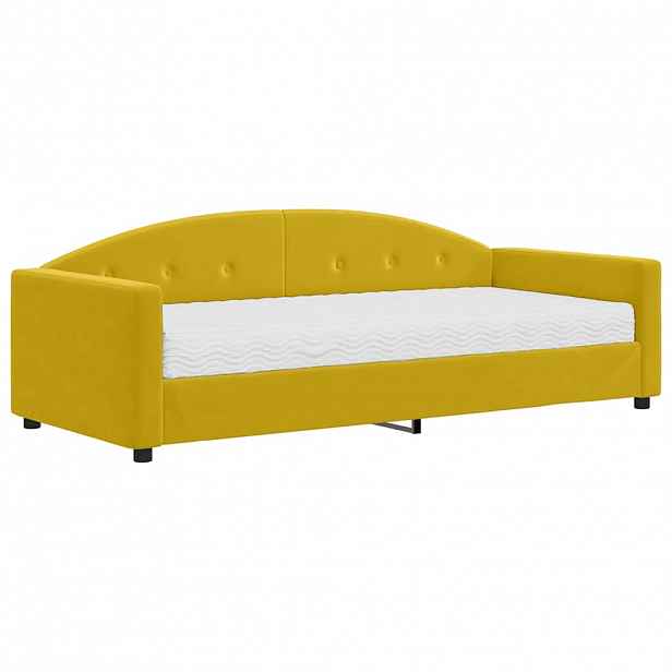 vidaXL Válenda s matrací žlutá 90 x 200 cm samet