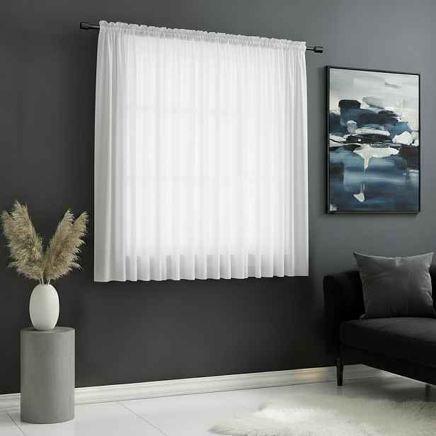 Dekorační krátká voálová záclona s řasící páskou JULIA bílá 300x150 cm MyBestHome