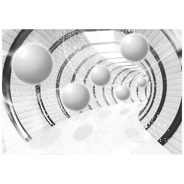 Fototapeta Tunel Futurismus Sféry Perspektiva Bílá Abstrakt 254x184 lepidlo