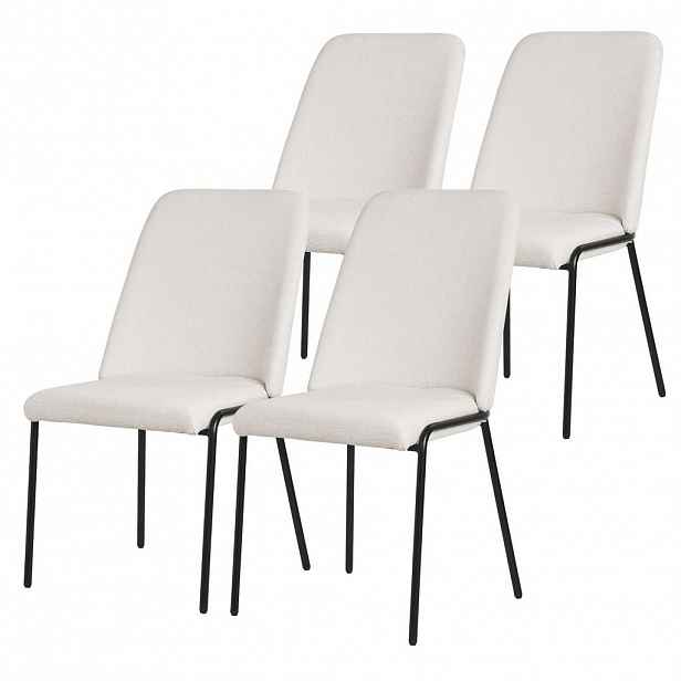 ML-DESIGN JÍDELNÍ ŽIDLE, sada 4 ks, béžová, s látkovým potahem