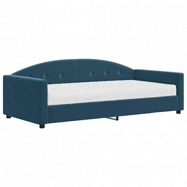 vidaXL Válenda s matrací modrá 100 x 200 cm samet