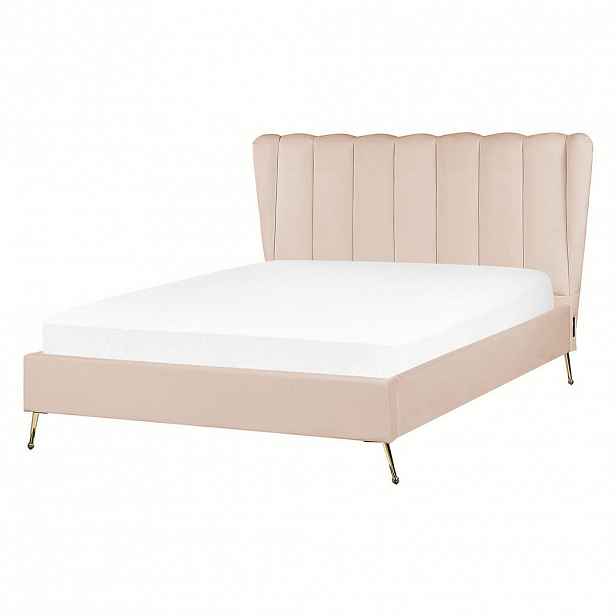 Beliani ČALOUNĚNÁ POSTEL 140/200 cm Béžová Miribel