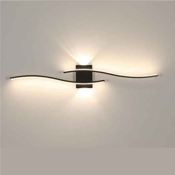 Černé Nástěnné Led Svítidlo Moderní Do Obýváku Chodby 4500K 27W 89CM