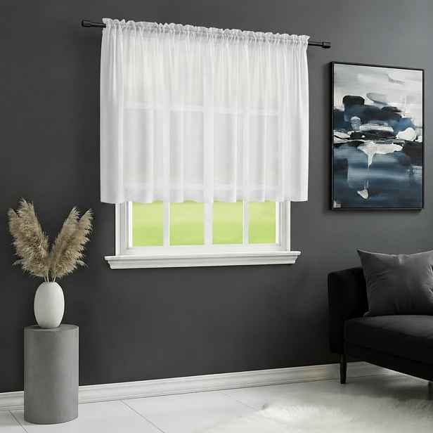 Dekorační krátká záclona s řasící páskou JULIA 110 bílá 400x110 cm MyBestHome