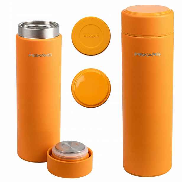 Fiskars On-the-go Termoska vzduchotěsná na kávu čaj voda oranžová 500 ml