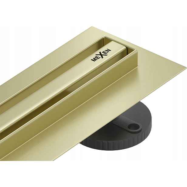 Mexen Flat 360° Slim otočný lineární sprchový žlab 70 cm, zlatá broušená 1A41070