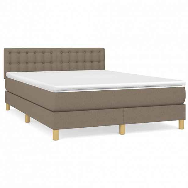 vidaXL Box spring postel s matrací taupe 140x200 cm textil