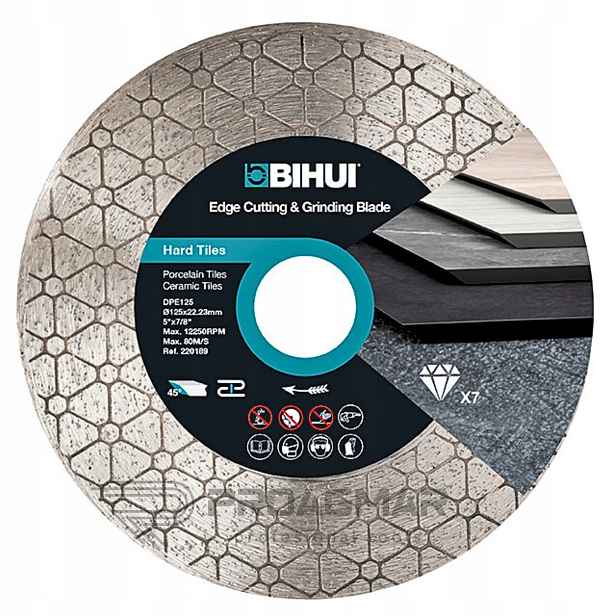 Bihui B-edge DPE125 diamantový kotouč pro řezání a broušení dlaždic 125 mm