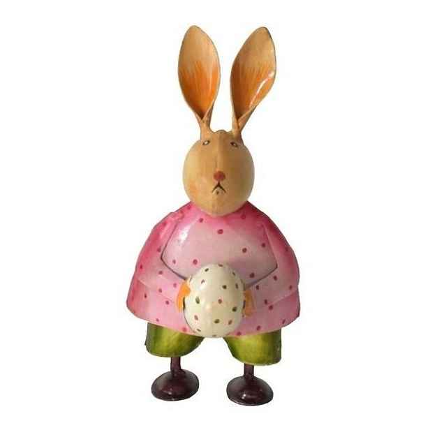 Kovový králík s vajíčkem - 9*8*17 cm Exner