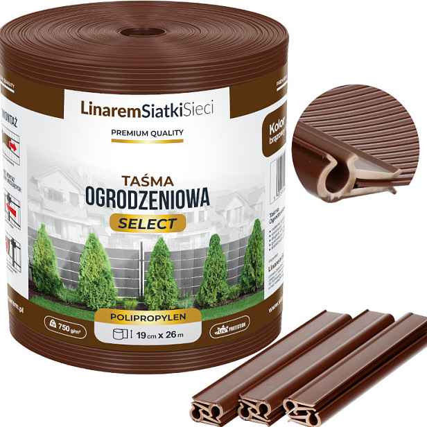 Stínící Panelové Pásy Select Polypropylenová Hnědá 19 Cm x 26 m Klipsy