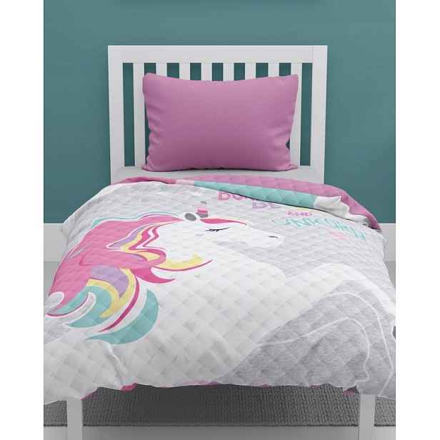 Detexpol Přehoz na postel Jednorožec grey Polyester, 170/210cm (DL-555855)