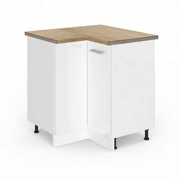 Vicco ROHOVÁ SKŘÍŇKA R-Line Bílá vysoký lesk 75.6 cm , PD Dub
