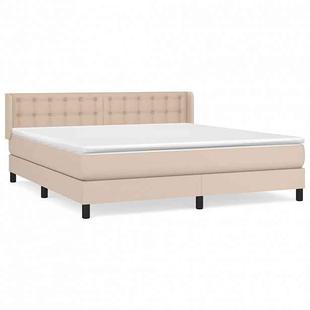 vidaXL Box spring postel s matrací cappuccino 160x200 cm umělá kůže