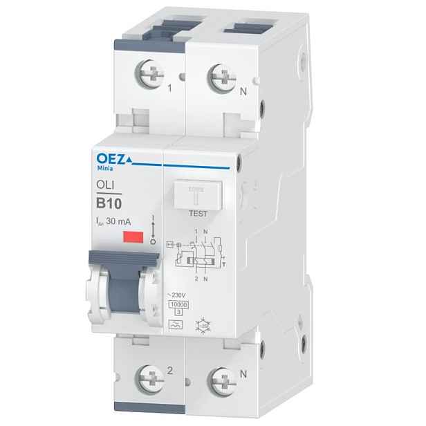 Chránič proudový s jištěním OEZ OLI-10B-1N-030A