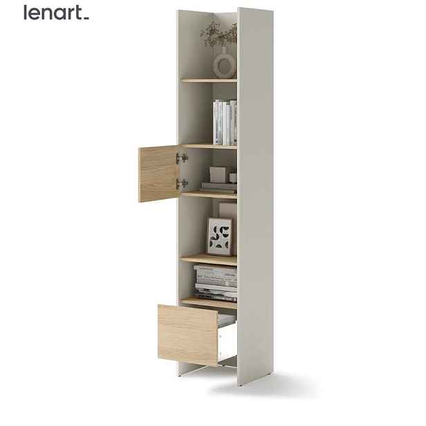Dig-net nábytek Regál Lenart BED CONCEPT BC-23 | kašmír / dub nagano
