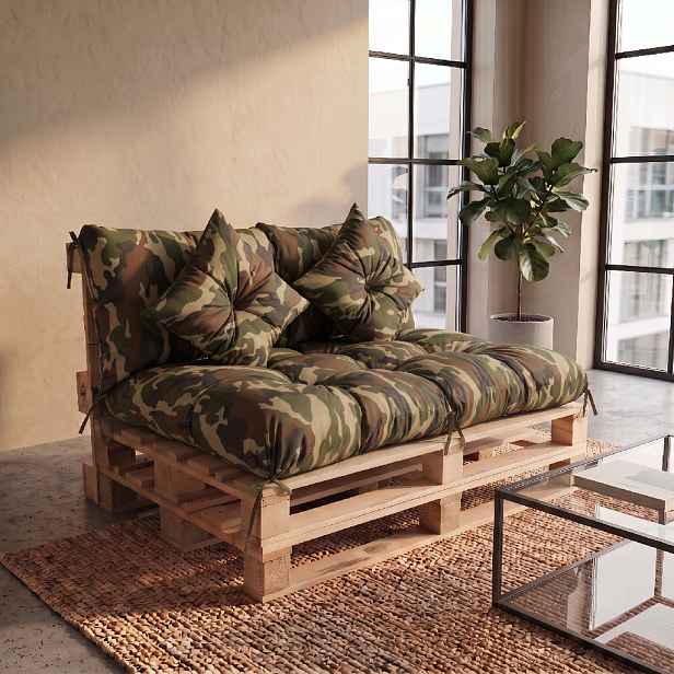 Interiérový polstr na palety LIVING 98 khaki  – do obývacího pokoje MyBestHome