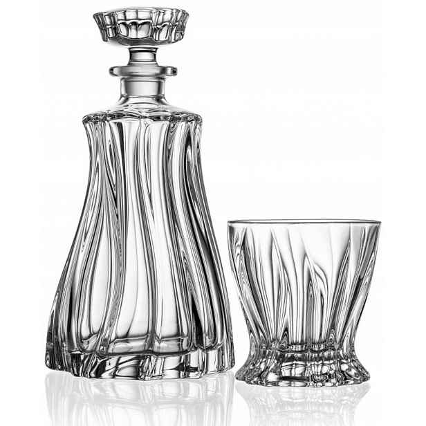 Křišťálová sada na whisky Bohemia Plantica 6+1