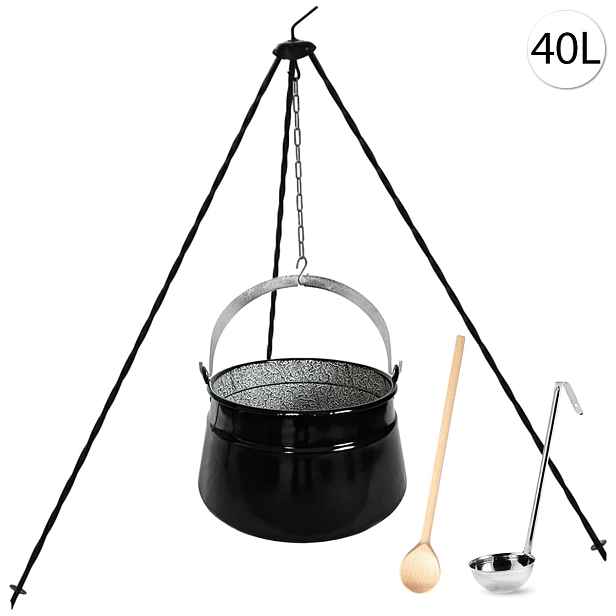 Perfect Home Kotlík s trojnožkou, vařečkou, naběračkou, 40L, 4ks, Set-104