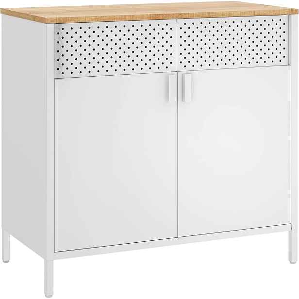 SONGMICS Úložná skříňka Vasagle TEDUO bílá/hnědá