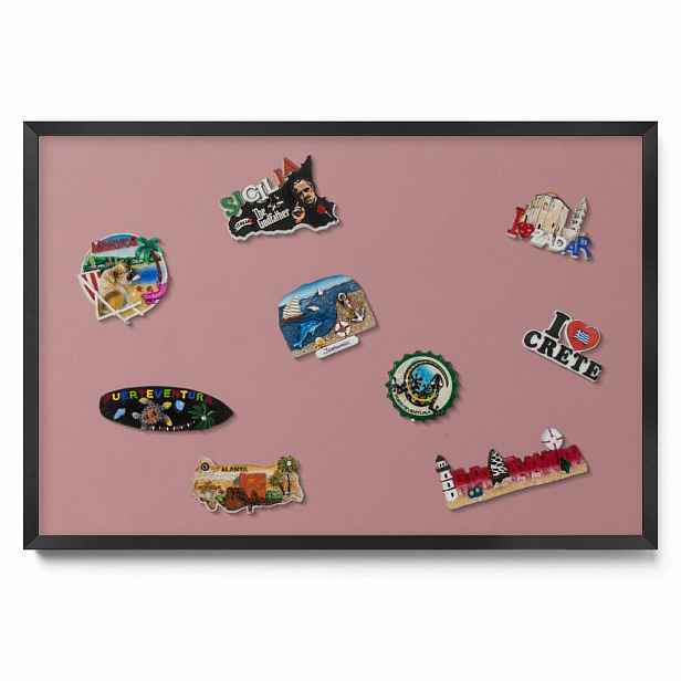 TULUP MAGNETICKÁ TABULE 60x40 cm černý rám – Pastelově růžová barva