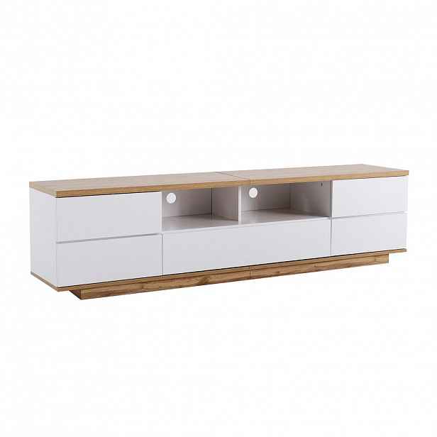 Urban Meuble TV STOLEK bílý a dekor dřeva 180 cm, moderní color-block