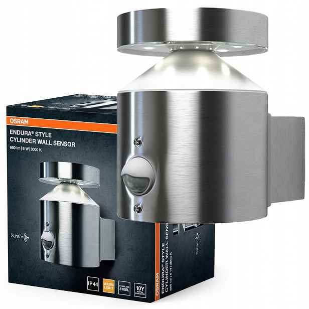 Zahradní nástěnné svítidlo Led Fasádní lampa Snímač pohybu 6W 360lm 3000K IP44
