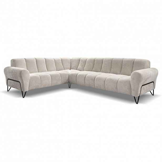 Beautysofa ROHOVÁ pohovka Volare bez funkce spaní, krémová, pravá