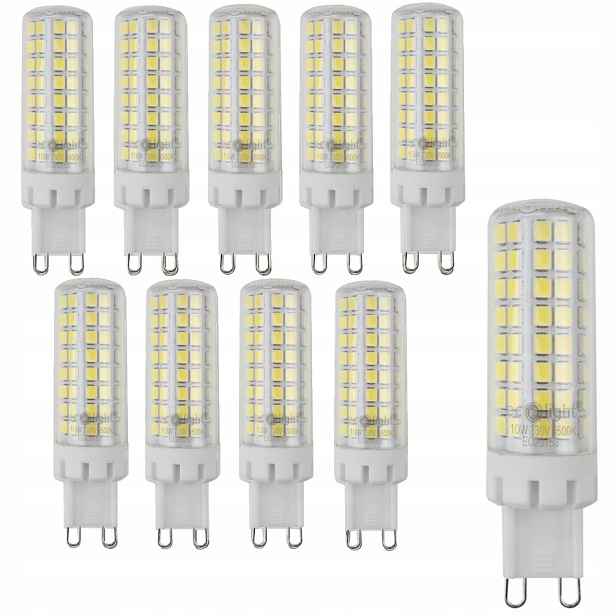 Led žárovka Závit G9 10W 950lm 6500K 230V Bílá Studená Trubka Set 10 ks