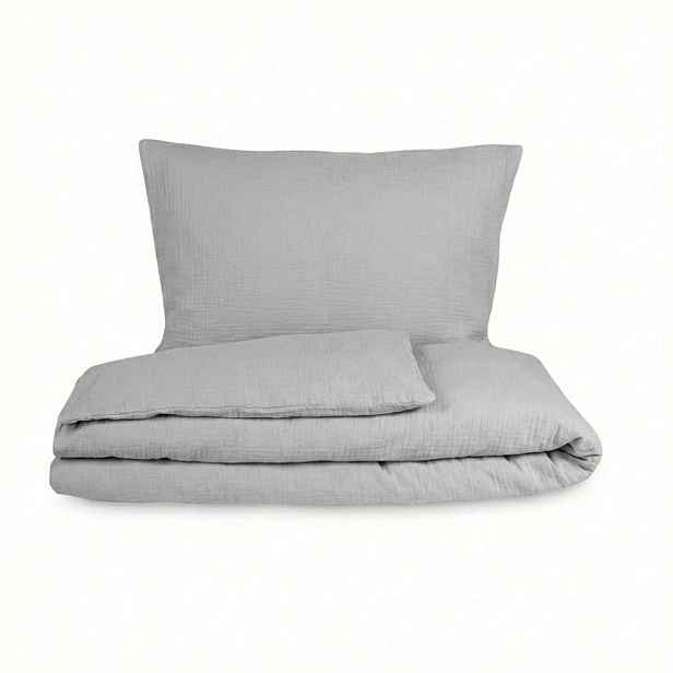 TOP Mušelínové povlečení 140x200+70x90 Světle šedé
