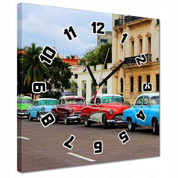 30x30 Hodiny Kubánská auta