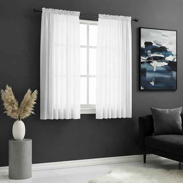 Dekorační krátká voálová záclona s řasící páskou JULIA bílá 145x160 cm MyBestHome set 2 kusy