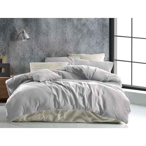 Francouzské mušelínové povlečení 220x200+2x70x90 Světle šedé