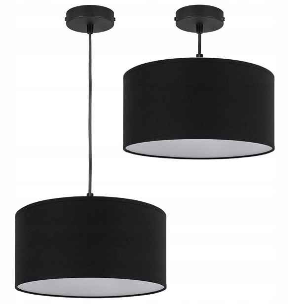 Klasická Závěsná Stropní Lampa Lustr Válec Stínidlo 30 CM Led E27