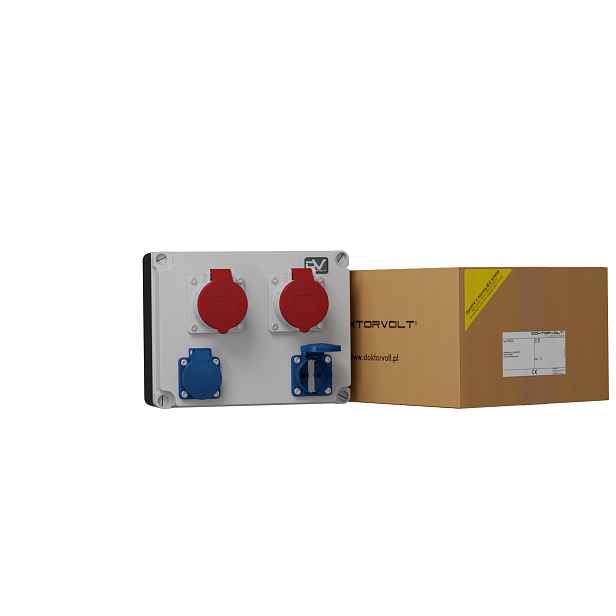 Stavební rozvaděč 2x16A 2x230V Schuko Doktorvolt DV-2152-D