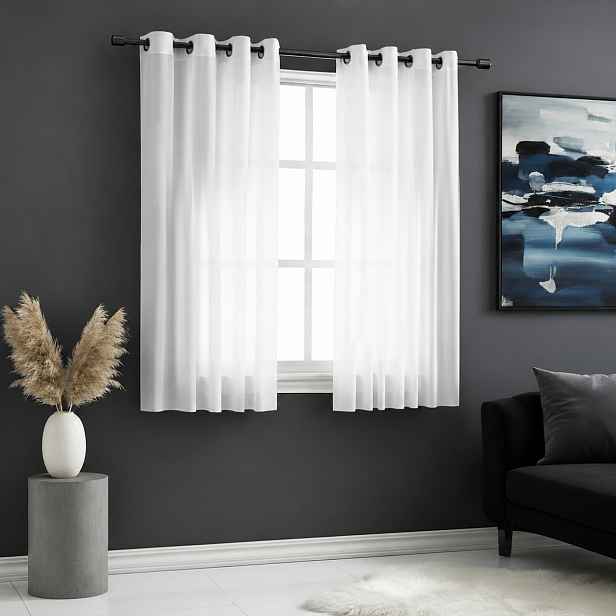 Dekorační krátká voálová záclona s kroužky EDEN bílá 145x160 cm MyBestHome set 2 kusy