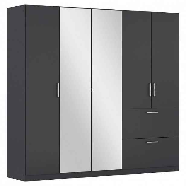 Rauch Möbel ŠATNÍ SKŘÍŇ S OTOČNÝMI DVEŘMI, šedá, 225/210/54 cm