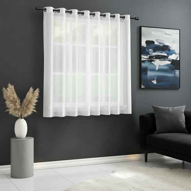 Dekorační krátká záclona s kroužky EDEN bílá 300x160 cm MyBestHome