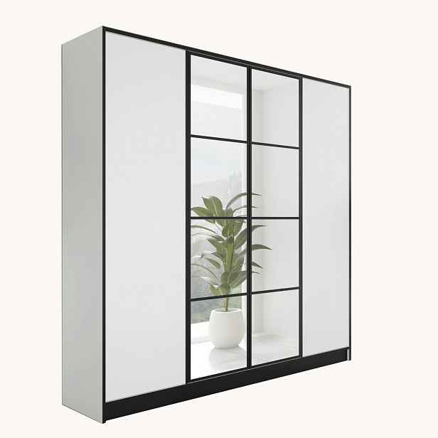 Kier Furniture ŠATNÍ SKŘÍŇ EDEN 4D v1 - 206,4x205x39 cm - Bílá