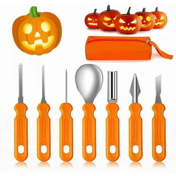 Sada Na Vyřezávání Dýní Halloween 7 El. Nerezová Ocel Diy Nástroje