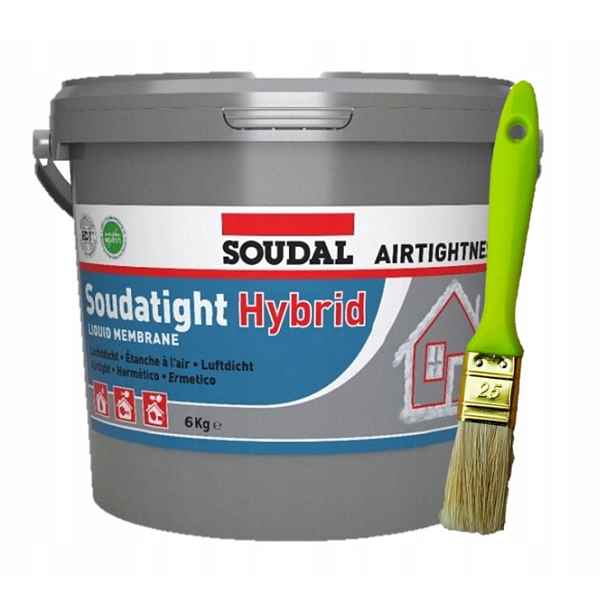 Soudal Soudatight Hybrid Tekutá Membrána Grey 6 kg Štětec Bonus