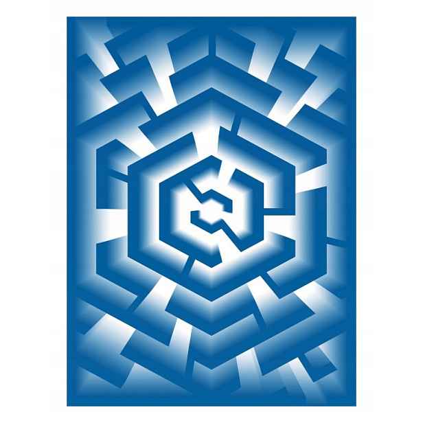 Tapeta Labyrint Geometrický tunel Modrá Bílá Futurismus 206x275 lepidlo