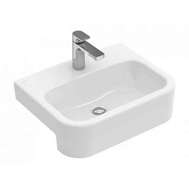 Villeroy & Boch Architectura - Umyvadlo polozápustné 55x43 cm, bez přepadu, otvor pro baterii, CeramicPlus, alpská bílá 419056R1