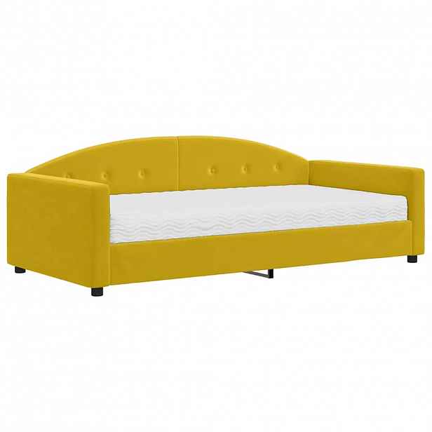 vidaXL Válenda s matrací žlutá 100 x 200 cm samet