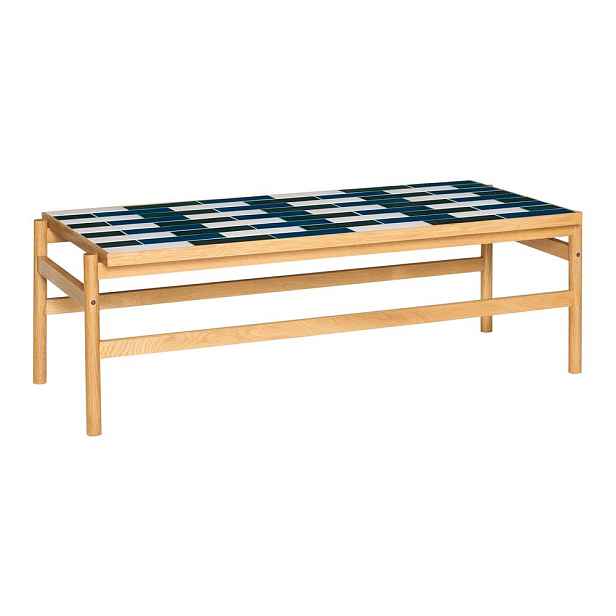 Černobílý/v přírodní barvě konferenční stolek v dekoru dubu 61x132 cm Motif – Hübsch