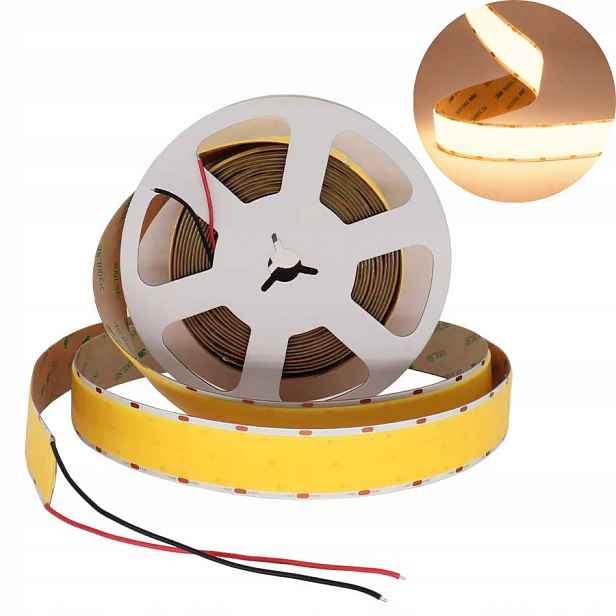 Led pásek Cob Široký Bílý Teplý 3000K 1600 Led/m 12V 30mm IP20 5m