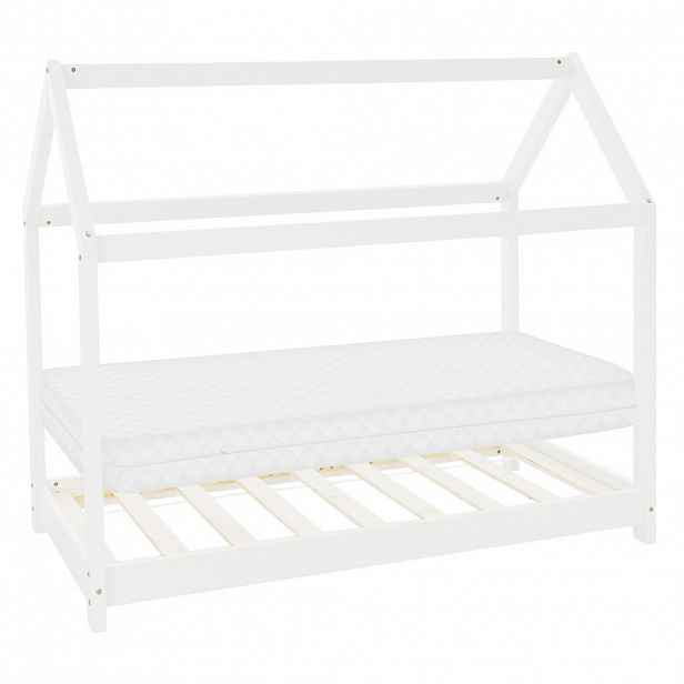 ML-DESIGN DĚTSKÁ POSTÝLKA se stříškou a matrací 80x160 cm bílá