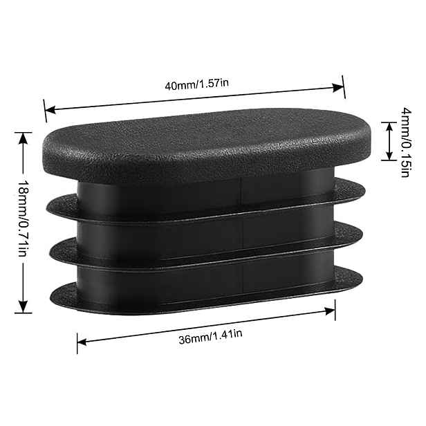 TEMU 20 ks oválných krytů na nohy židlí, nožičky stolních a židlových noh 20x40 mm, oválné plastové zátky, kryty na nohy židlí, ochrana nábytku, pro